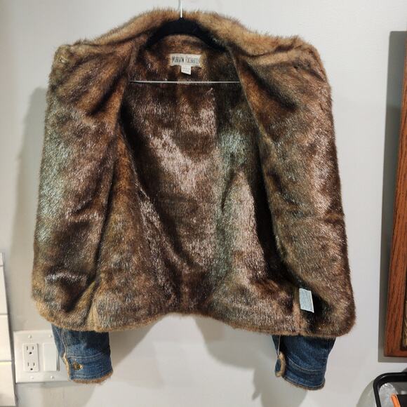 Vintage Marvin Richards Faux Fur Lined Jacket - KC Chiefs Leopard Back Design, L - Picture 6 of 7